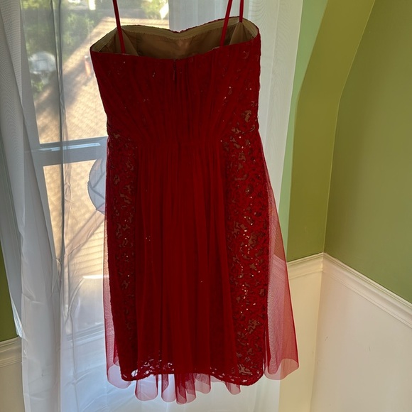 BCBG red strapless Lace, Tulle and Sequin beautiful dress. Great condition - Picture 8 of 8